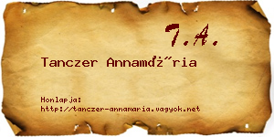 Tanczer Annamária névjegykártya